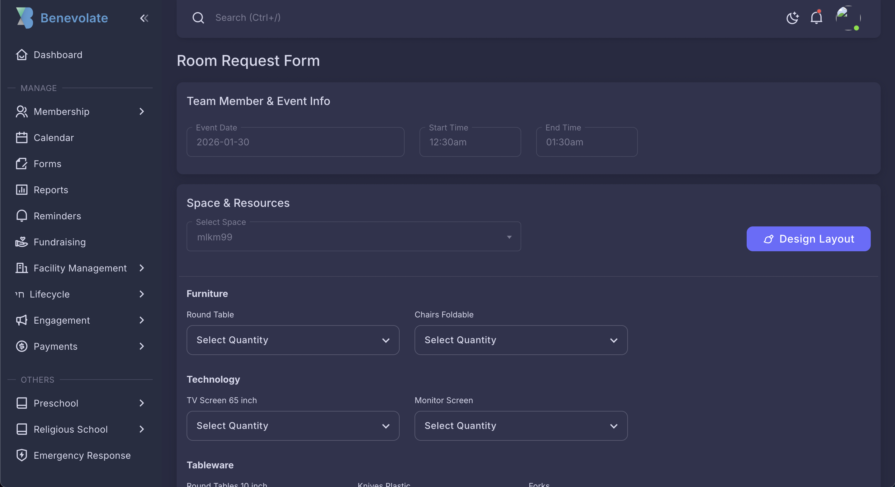Facility Management Dashboard