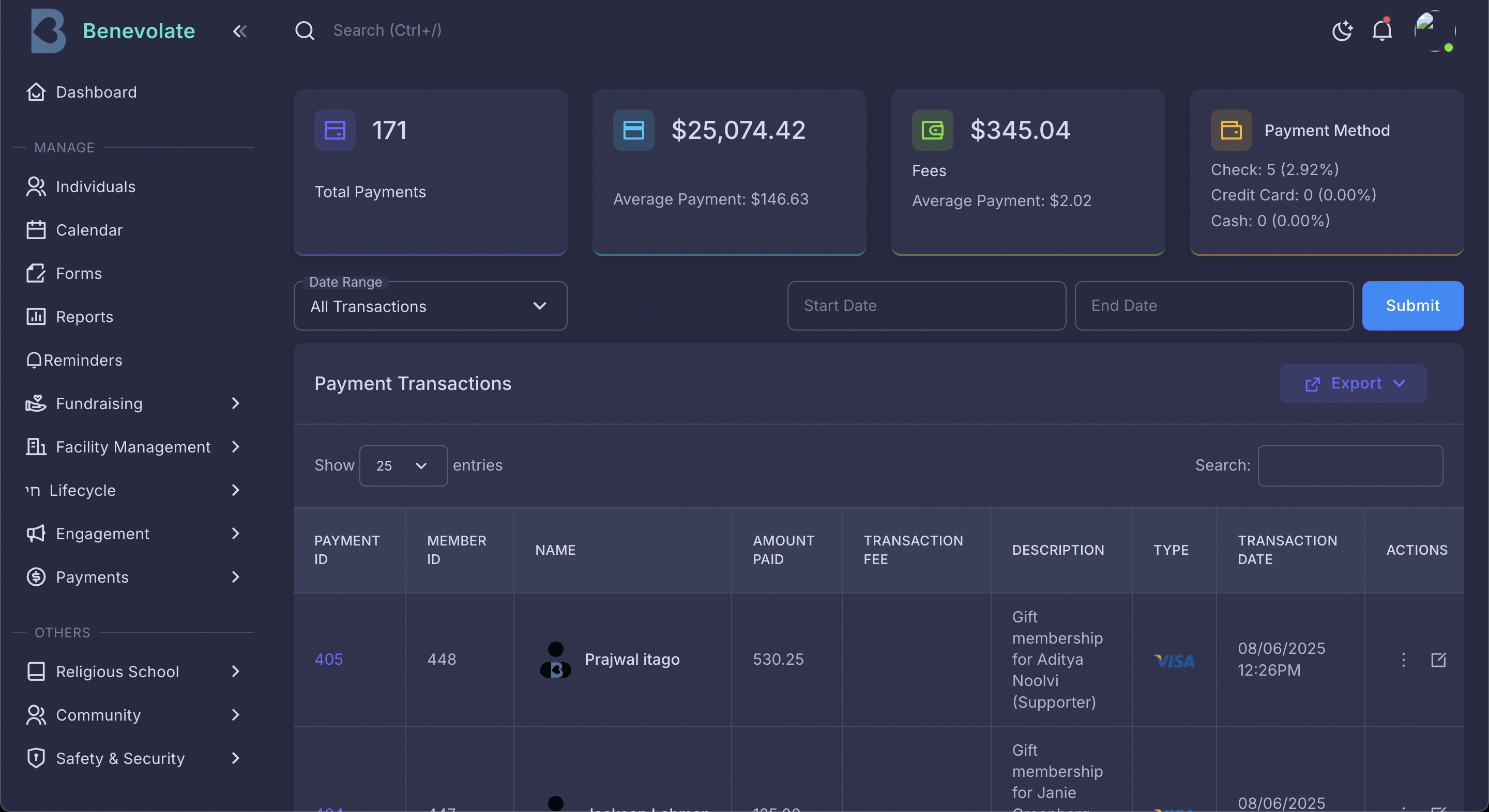 Facility Management Dashboard